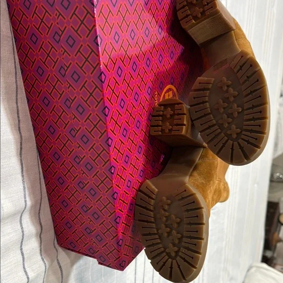 Tory Burch Tan Suede Heeled Boots - Picture 2 of 11